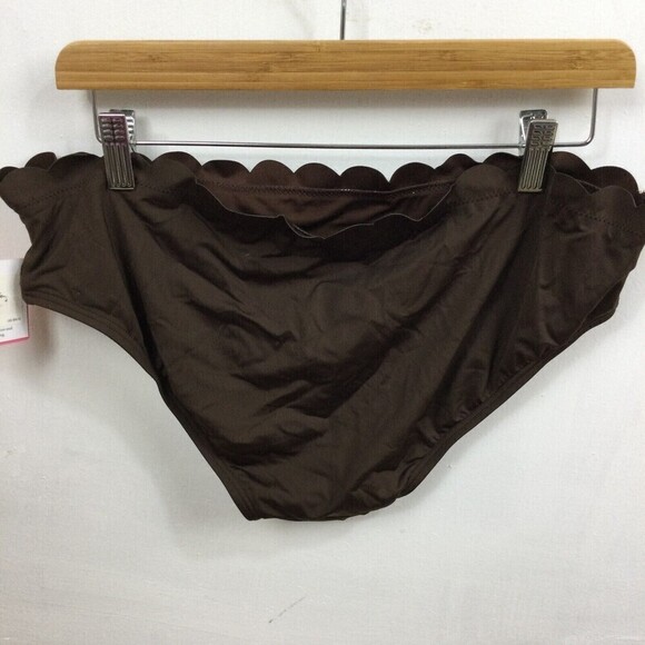 Kate Spade New York Womens Scalloped Hipster Bikini Bottom Expresso Size XL NWT - Picture 3 of 7